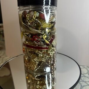 Assorted Jewelry Collection in Clear Jar